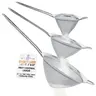 U.S. Kitchen Supply Set of 3 Stainless Steel Conical Strainers - 3", 4" & 5.5" Sizes - Chinois Style, Extra Fine Twill Mesh Sieve, Stainless Steel Strainers and Colanders for Kitchen