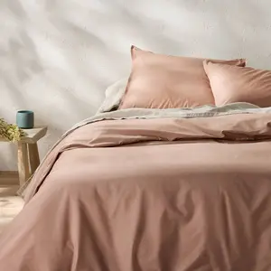 Full/Queen Cotton Percale Duvet Set Light Adobe Clay - Casaluna