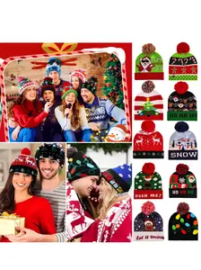 Surprise Pattern Knit Beanie Hat, Fitted Style for Kids & Adults, Perfect for Christmas, New Year, Holidays, Valentine's Day Gift, Lightweight Beanie