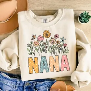Wildflower Nana Shirt – Stylish Mother's Day T-Shirt for Grandma with Floral Accents matilda  djerf clothes