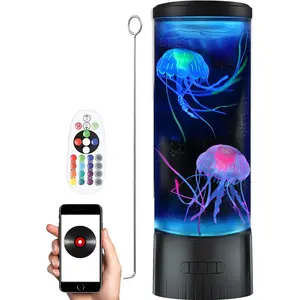 Jellyfish Lamp - Cool Ocean Decor Jelly Fish Aquarium Light Tank with Speaker White Noise - Unique Sensory Lights Gifts for Kids & Adults