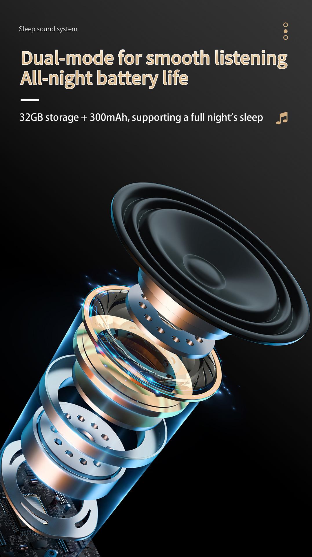 Pillow Speaker – Bluetooth Bone-Conduction Sleep Speaker with White Noise & Sleep Timer, Cozy Under Pillow Audio for Side Sleepers Valentine's Day gift, New Year's gift