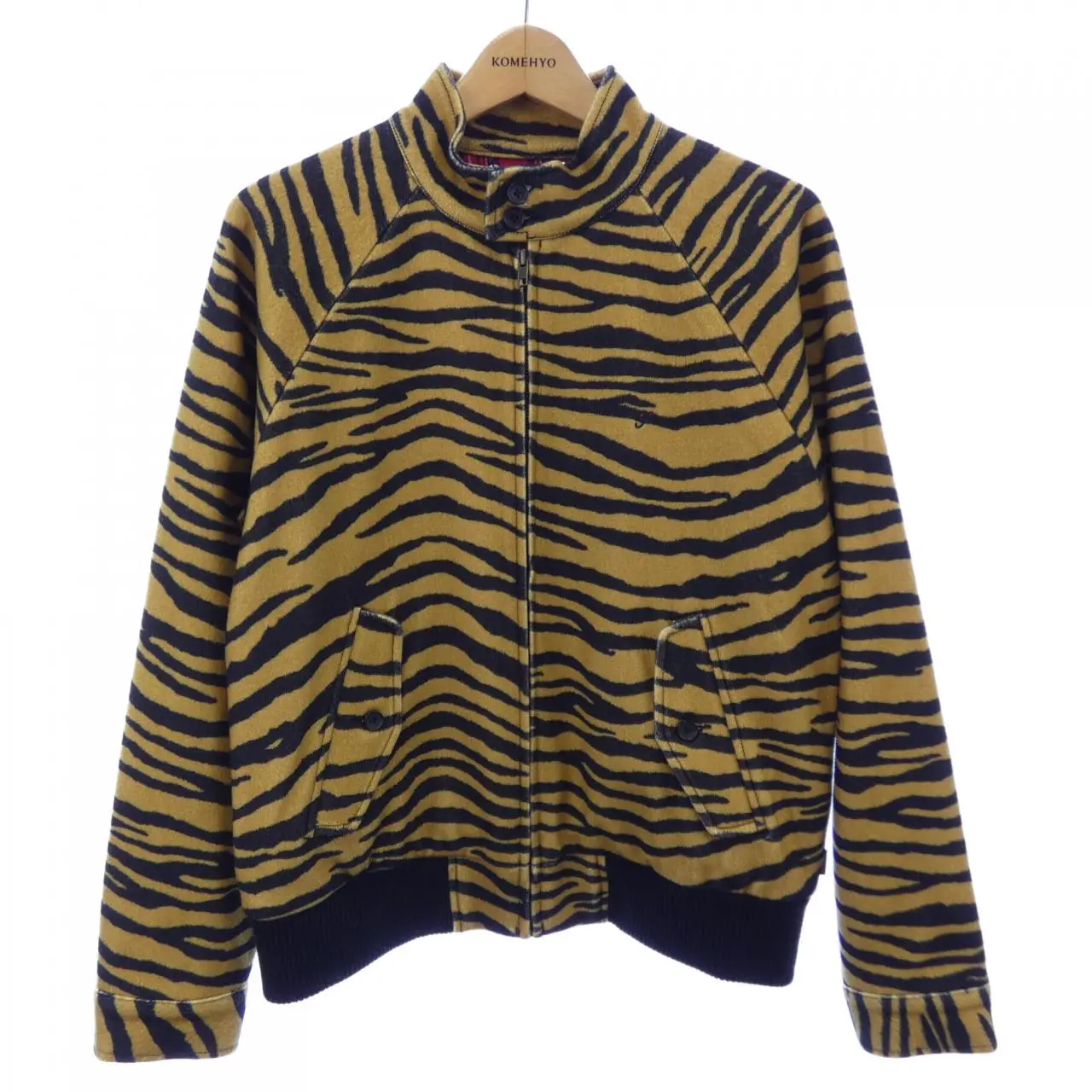 Pre-owned Supreme Wool Small Leather Goods Harrington Jacket