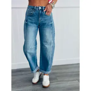 Risen Medium Beyond The Barrel Cuffed Jeans (Reg & Plus)