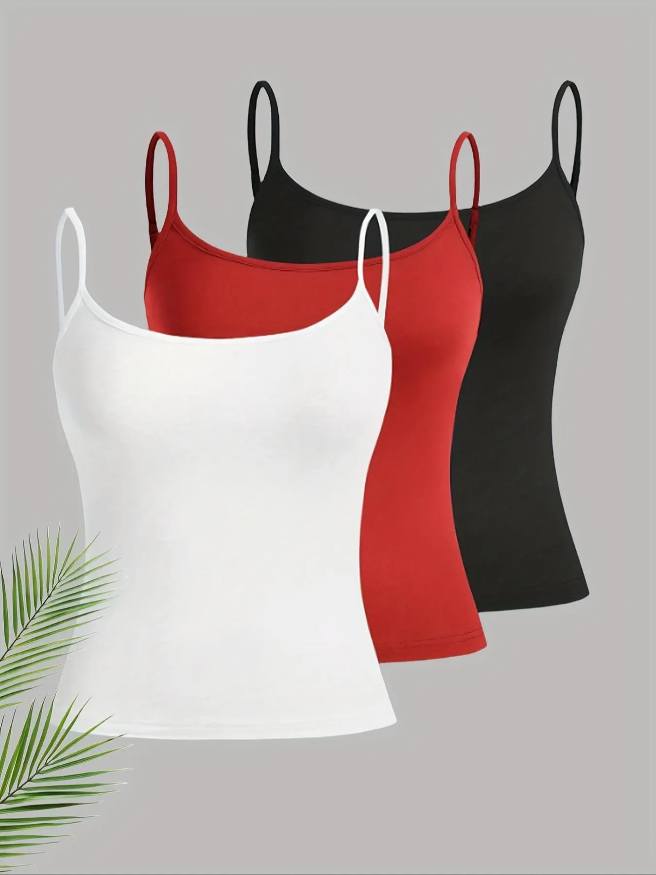Women's Basic Solid Color Cami Top, camisole tank tops, Casual Sleeveless Spaghetti Strap Top for Summer, Ladies Clothes for Daily Wear