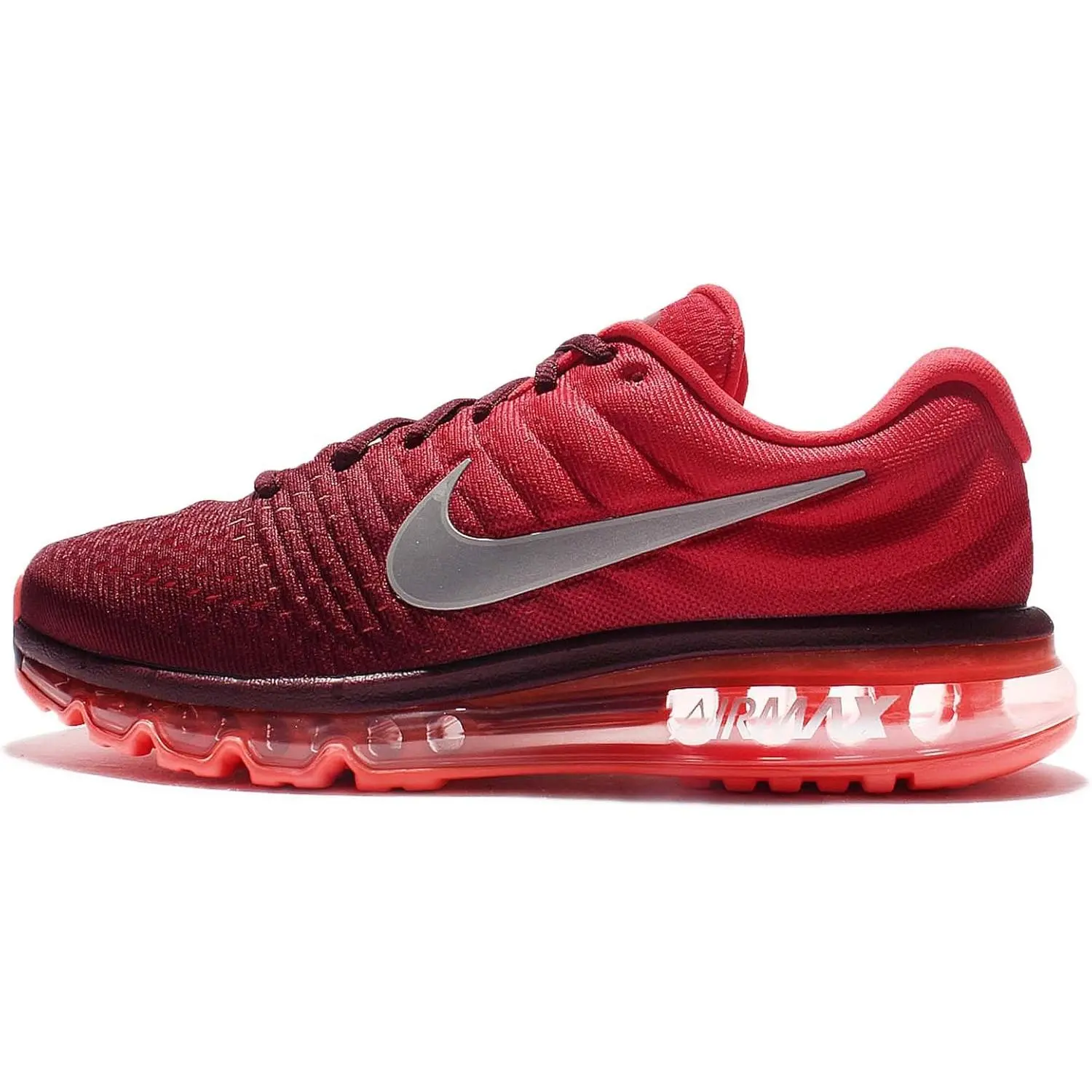 Men's Air Max 2017 Flymesh Mesh Running Shoes, Night Maroon-Gym Red-White Mens Sneakers, Athletic Training Shoe 849559-601, Mens Shoes