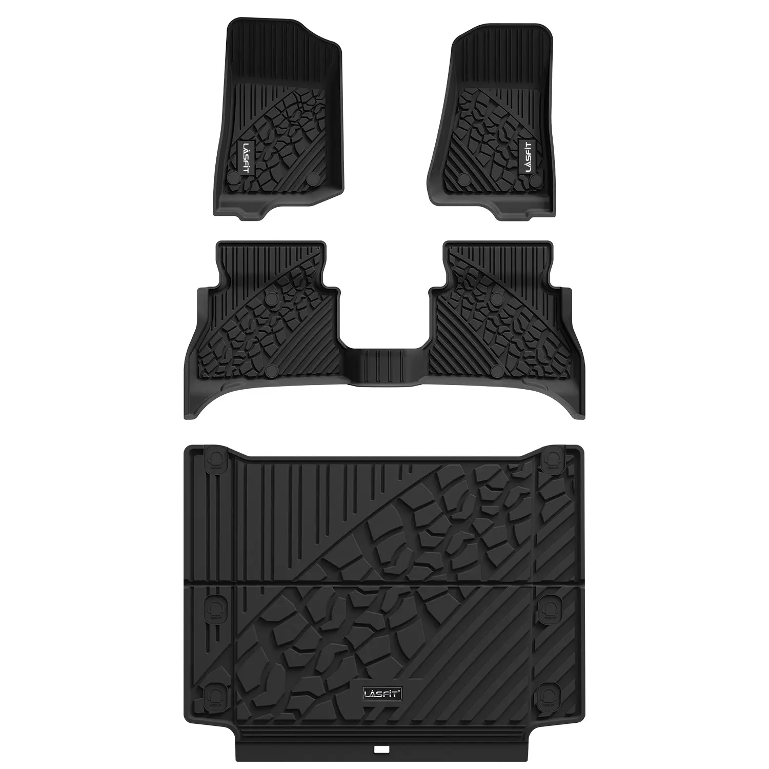 Lasfit fit for 2021-2025 Jeep Wrangler 4xe Floor Mats or Cargo Mat, Automotive Mat Covers, Rear Cargo Mat