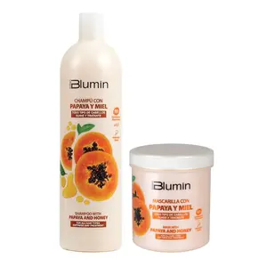 Blumin Papaya Kit - Shampoo 1000ml + Mask 700ml (For Shine, Nourishing and Repair)