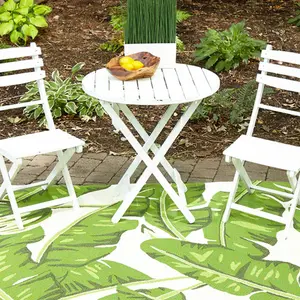 Momeni Polypropylene Indoor/Outdoor Area Rug 2' X 3' – UV-Protected, Hand-Hooked, Decorative Lattice & Floral Design for Courtyard, Patio, Pool Deck