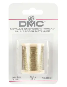 DMC Metallic Embroidery Thread 43.7yd-Light Gold - Sewing Thread, Embroidery Thread