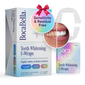 Teeth Whitening U-Wraps – 10 Treatments – 15% Hydrogen Peroxide, Enamel-Safe, No Harsh Sensitivity – Patented Strip Design with Aloe, Calendula & Peppermint – Fast, Even Whitening