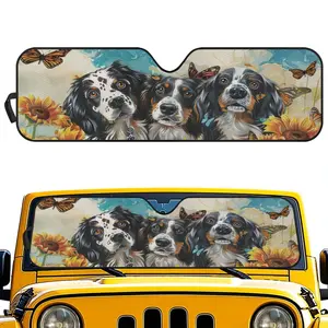 Front Windshield Sun Shade for Jeep Wrangler JK JL Gladiator, Foldable Reflective Sunshade UV Protection Heat Blocker, Protect Interior Dashboard, Summer Daily Driving Jeep Accessories
