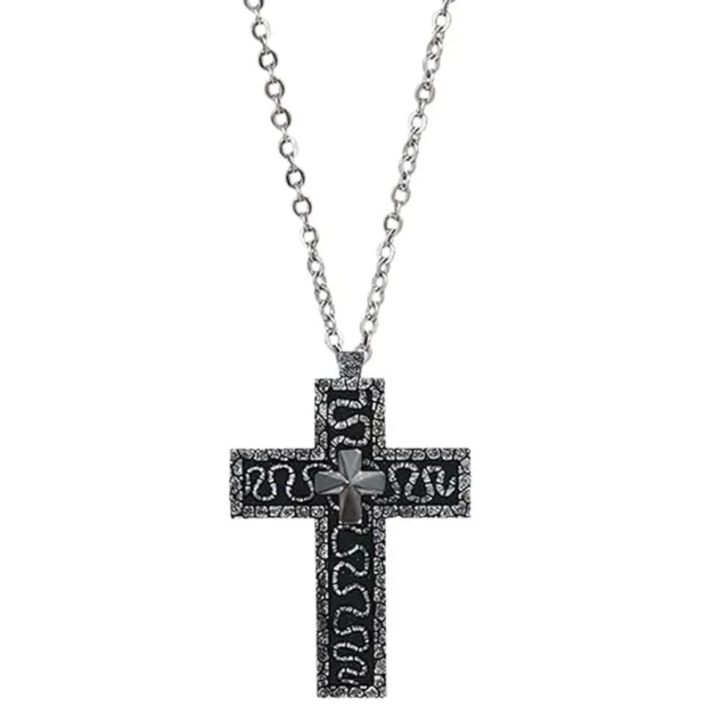 Squid Korean Game Necklace, Vintage Cross Pendant Necklace, Cross Necklace with Secret Compartment, Character Ten Shaped Pendant Necklace, 3D Printed Charm Neck Fashion Handmade Jewelry
