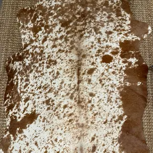 Genuine Cowhide Mat in Brown - Natural Leather Rug for Home Decor