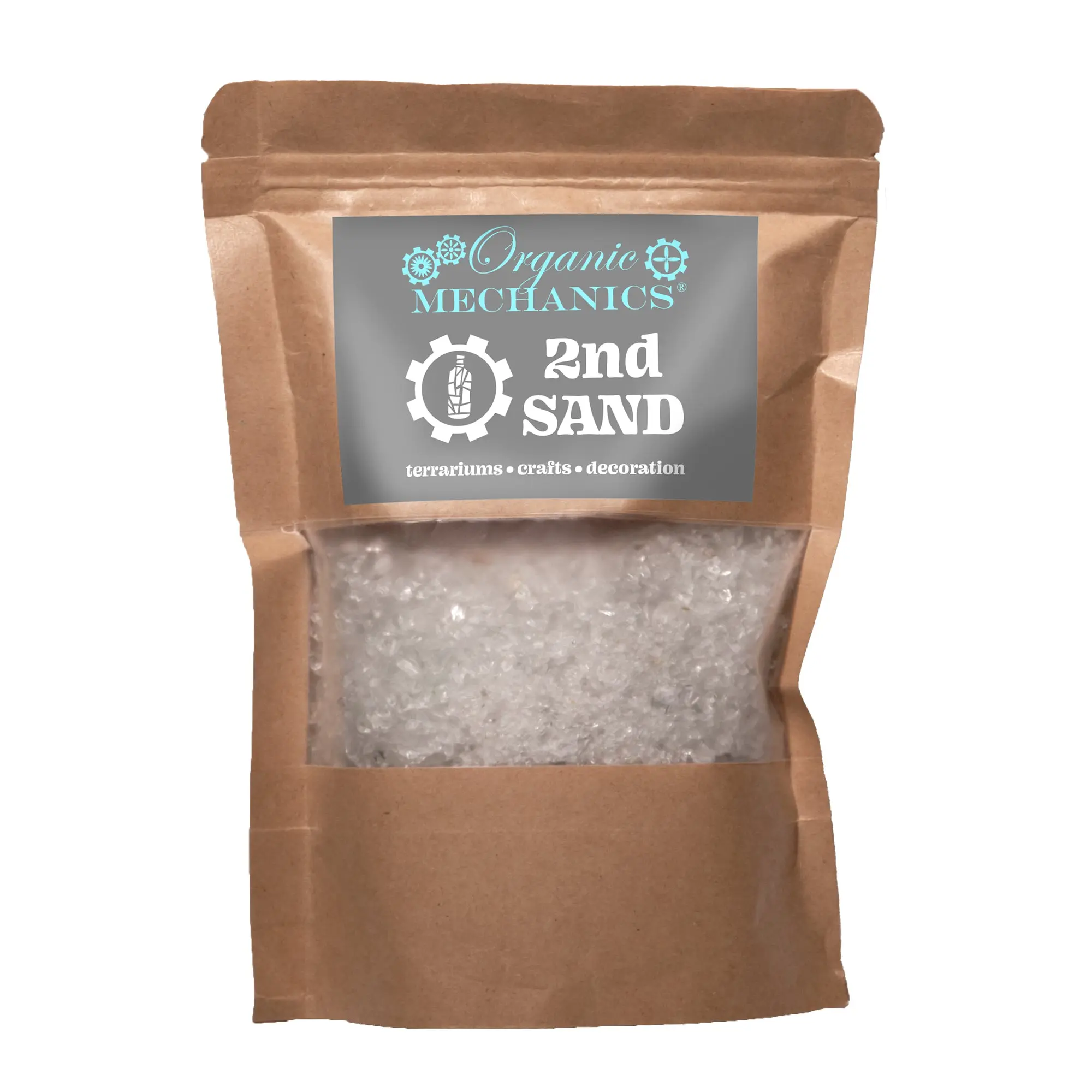 Organic Mechanics 2nd Sand Recycled Glass Terrarium, Planter & DIY Art Filler, Clear White, 1lb