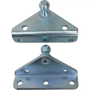 Angled Lift Support Bracket Outside Mount - Zinc Plated 10 Gauge Steel - 10mm Ball Stud - Gas Shock Mounting - Lid Strut Prop Spring Mount