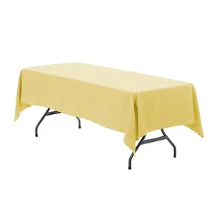 60 x 126 inch Polyester Rectangular Tablecloth Pastel Yellow