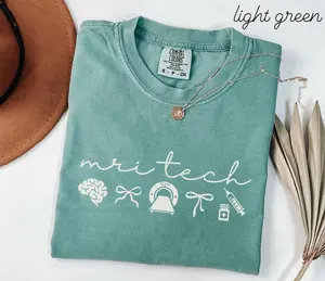 Comfort Colors MRI Tech Shirt • Coquette MRI Technologist Work Tshirt  Magnetic Resonance Imaging Tech Tee • Rad Tech Gift Cotton Fabric Top Womenswear