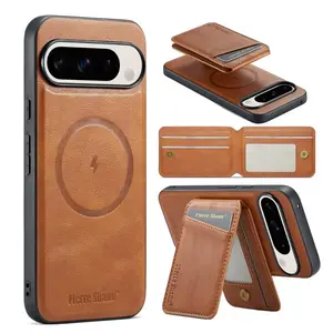 For Magsafe Magnetic Separable Leather Fold Wallet Card Slot Bracket Phone Case For Google Pixel 10 Pro XL 9A 8A 7A 7 8 9 Pro XL