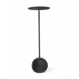 212 MAIN 2A Cannon Drink Table, Burnt Oil Finish, Compact, Modern