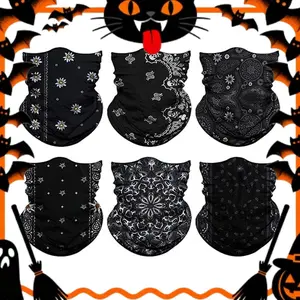 Fixit Haven 6 PCS Neck Gaiter Face Mask for Men Women Seamless Bandana Rave Face Cover Scarf Mask Balaclava Headband Head Wrap Multi-Functional Headwear Microfiber Sun UV Protection Dustproof