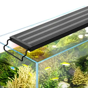 VEVOR Aquarium Light, 14W Full Spectrum Fish Tank Light with 5 Levels Adjustable Brightness, Adjustable Timer and Power-Off Memory, with ABS Shell Extendable Brackets for 18"-24" Freshwater Fish Tank