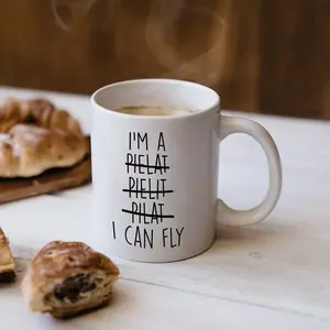 Funny Pilot Aviation Gifts for Men Women-I Can Fly Mug 11Oz, Aircraft Pilot Gifts for Kids Boys Airplane Lover, Pilot Birthday Graduation Gifts, Father's Day Christmas Gifts Cup