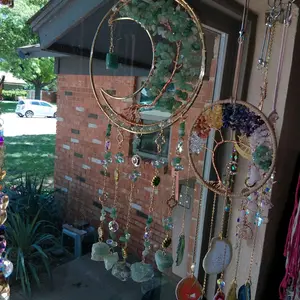 Sunnydaze Suncatchers MHMM Collection Envious Moonlight Decorative Hanging Ornament with Crystals and Stones