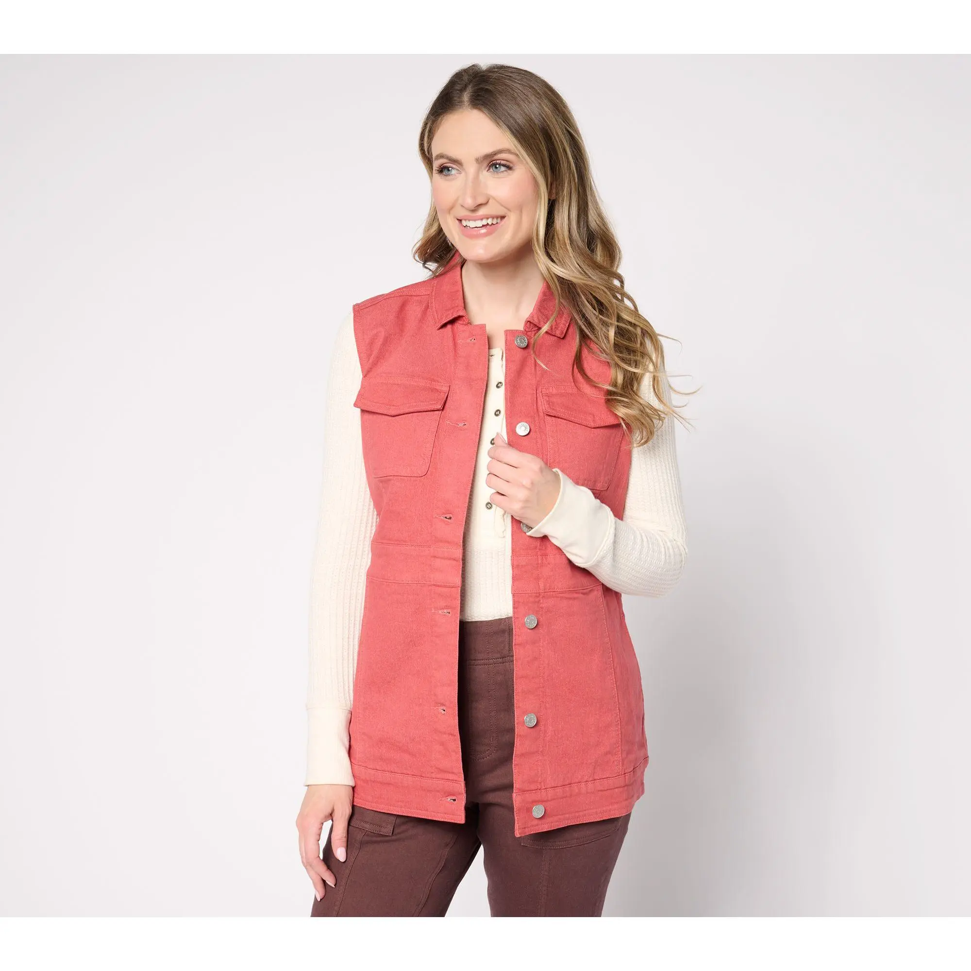 Denim & Co. Classic Stretch Color Denim Vest