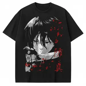 Mikasa Ackerman-Inspired T-Shirt, Attack On Titan Fan-Art Shirt, AOT Gothic High Quality Trending Anime Graphic Tee Unisex - Menswear & Womenswear Tops - Casual Cotton Crewneck Short Sleeve Fitted Printed Streetwear Tshirt
