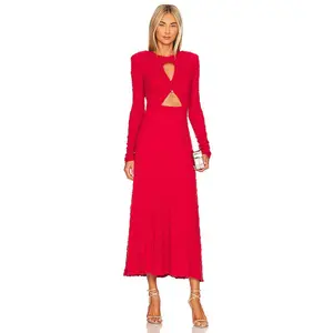 Sabina Musayev Alberta Midi Dress in Red