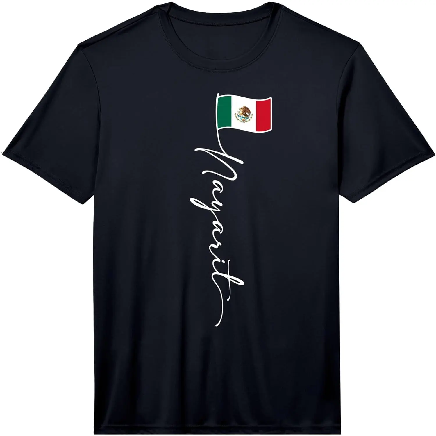 Women's 100% Cotton Casual Short-Sleeve Round Neck Graphic Streetwear Nayarit Mexico Flag Performance T-Shirt, Shortsleeve, Top, Tshirt, Vintage, Distressed, Hilarious, Distressed Look