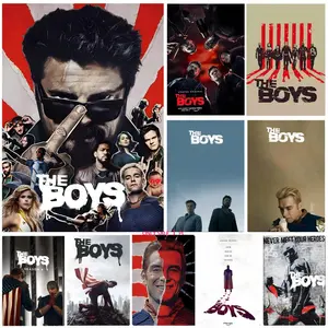 The Boys Anime Whitepaper Poster Self-Adhesive Waterproof Art Sticker, Aesthetic Minimalist Wall Poster for Coffee Shop, Bar & Home Room Decor