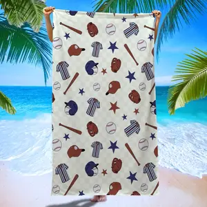 Hardcore Baseball Formation Beach Towel, Lightweight Microfiber, Summer Beach Pool Travel Party Decor, Perfect Beach Accessory