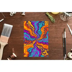 Orange and Blue Abstract Transfer for Polymer Clay, Clay Transfer Paper, Clay Transfer Sheets, Transfers for Polymer Clay