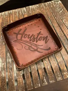 Custom Leather Valet Tray| Groomsmen gift| Birthday Gift Men| Custom Birthday gift| Anniversary Gift| Christmas gift| Custom gift