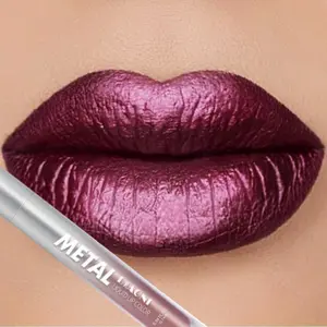 Shimmering Metallic Liquid Lipstick Cosmetic - Waterproof, Long-Lasting, Easy-to-Apply Makeup Product That Doesn’t Stick to Cups, Lip Gloss