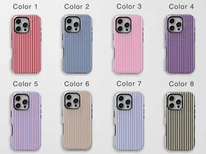 Color Striped Phone Case, Modern Minimalist, Vibrant Aesthetic, Cute Gift Idea, iPhone 16 15 14 Pro Max, Tough iPhone Case