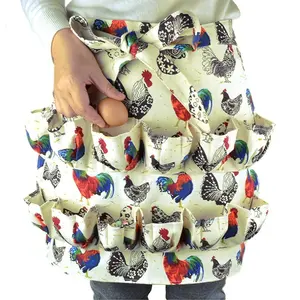 Farm Egg Collection Apron with Pockets, Egg Apron For Collecting Eggs, Adjustable Waistband, Suitable for Gardening and Farm Kitchen, Extra Large Pockets for Convenient Egg Collection, Washable Farm Essential Accessory, Farm Egg Collection Tool
