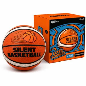 Silent Basketball Size 7 with Fabric Cover, 600g Airless Basketball for Quiet Dribbling and Indoor Training, Pro PU Foam Ball for Adults and Children, Ideal Gift for Birthdays or Christmas