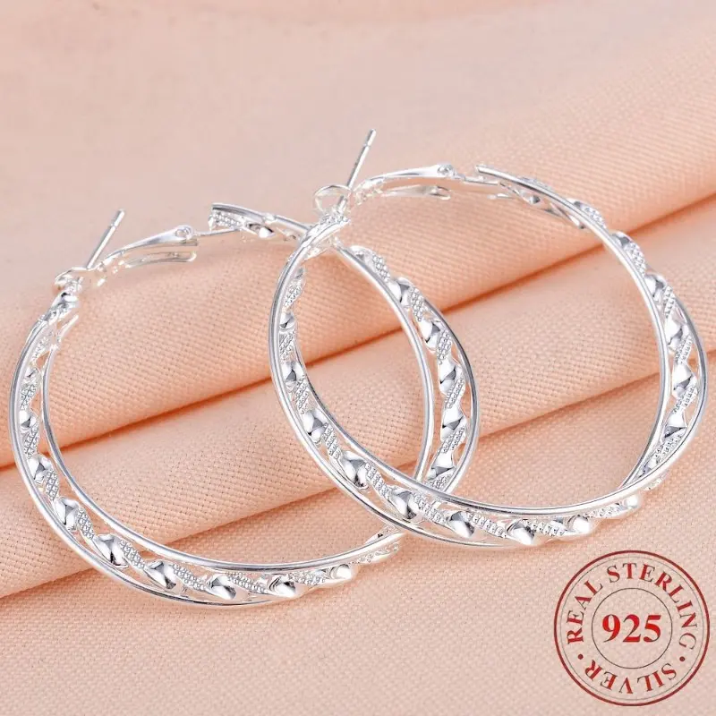 925 Silver Drop Earrings for Women - Elegant Exquisite Jewelry for Bridal Weddings and Party Events