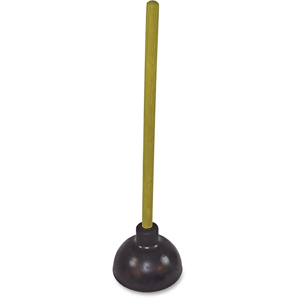 Genuine Joe Value Plus Traditional Wooden Toilet Plunger - Flexible Head, Wooden Handle, Drain-Unclogging Tool, Yellow