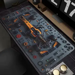 1 XXL Oversized Gaming Mouse Pad Hot-selling Racing F1 Formula Parts Design Theme Mouse Pad Rubber Anti-Slip Thickened 3mm Washable Mouse Pad Computer Office Decorative Accessories Gamers' Top Choice Gift Suitable for Laptops, Desks, and Office Mouse Pads