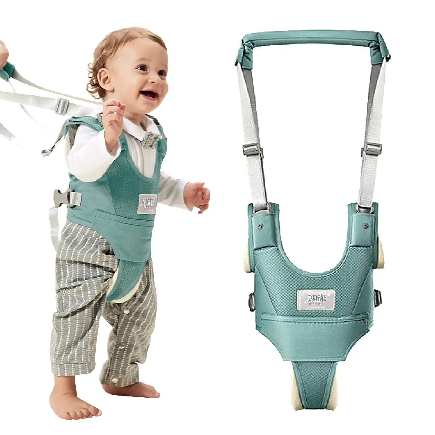 Baby Walking Harness with Handheld Assistant Belt - Secure Walking Aid for 7 - 24 Month Old Infants & Toddlers in Learning