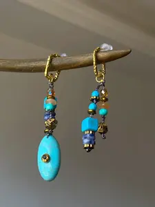 Unique Irregular Earrings Bohemian Vintage Imitation Turquoise Earrings -Earrings for Women & Girls Holiday Party Engagement, Perfect for Wedding Jewelry, Daily Wear Anniversary Gift