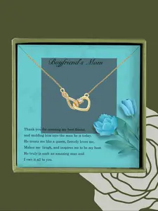 Heart & Infinity Symbol Cubic Zirconia Pendant Necklace, with Box & Gift Card, Rhinestone Decor Necklace for Women for Gift, Elegant All-match Fashion Accessories for Daily Wear