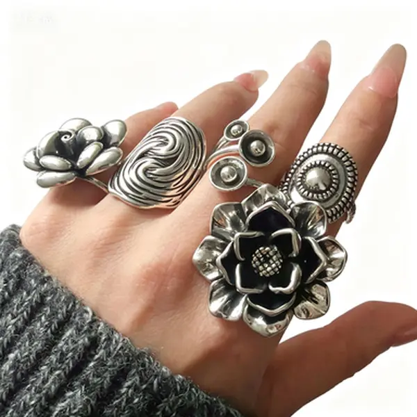 925 Sterling Ring Stack for Women, Minimalist Handmade Wide Moon Shape Design, Comfortable Hypoallergenic Party Wear Jewelry, Minimal Cute, Handmade Ring, Wide Shape, Fashion Rings, Rings For Women