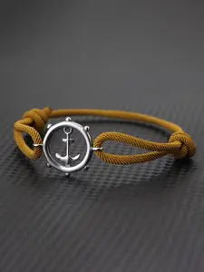 Men's Anchor Design Bracelet, Adjustable Nylon Rope Stretch Bangle, Casual Outdoor Accessory, Perfect for Parties & Gifts
