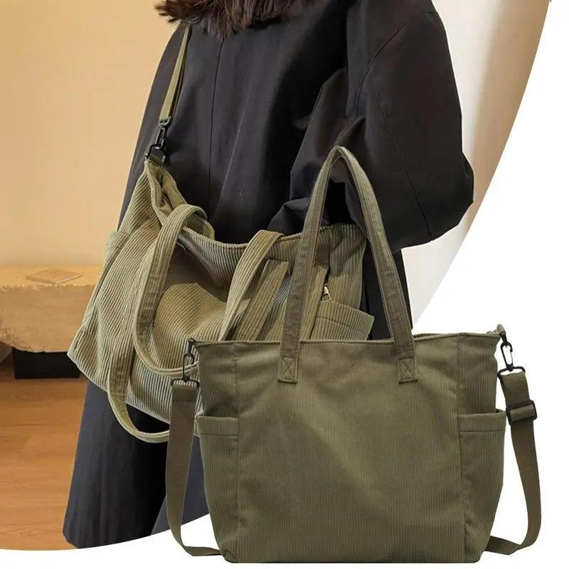 Women's Striped Corduroy Large Capacity Crossbody Bag – Bandolera Unisex, Vintage Boho Shoulder Purse with Detachable Adjustable Strap, Everyday Bag for School, Travel, Outdoor Sports, Lightweight & Durable Women's Striped Corduroy Large Capacity Crossbody Bag – Bandolera Unisex, Vintage Boho Shoulder Purse with Detachable Adjustable Strap, Everyday Bag for School, Travel, Outdoor Sports, Lightweight & Durable