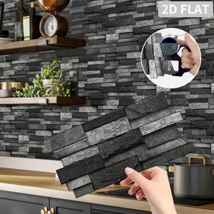 (12pcs/24pcs/48pcs) Peel and Stick Splashback Tile Stickers, Artificial Marble Waterproof Oil-proof Irregular Wall Stickers, Suitable for Kitchen and Bathroom Wall Decoration, 12cm x 24.6cm, Marble Pattern Sticker, Self Adhesive Tiles